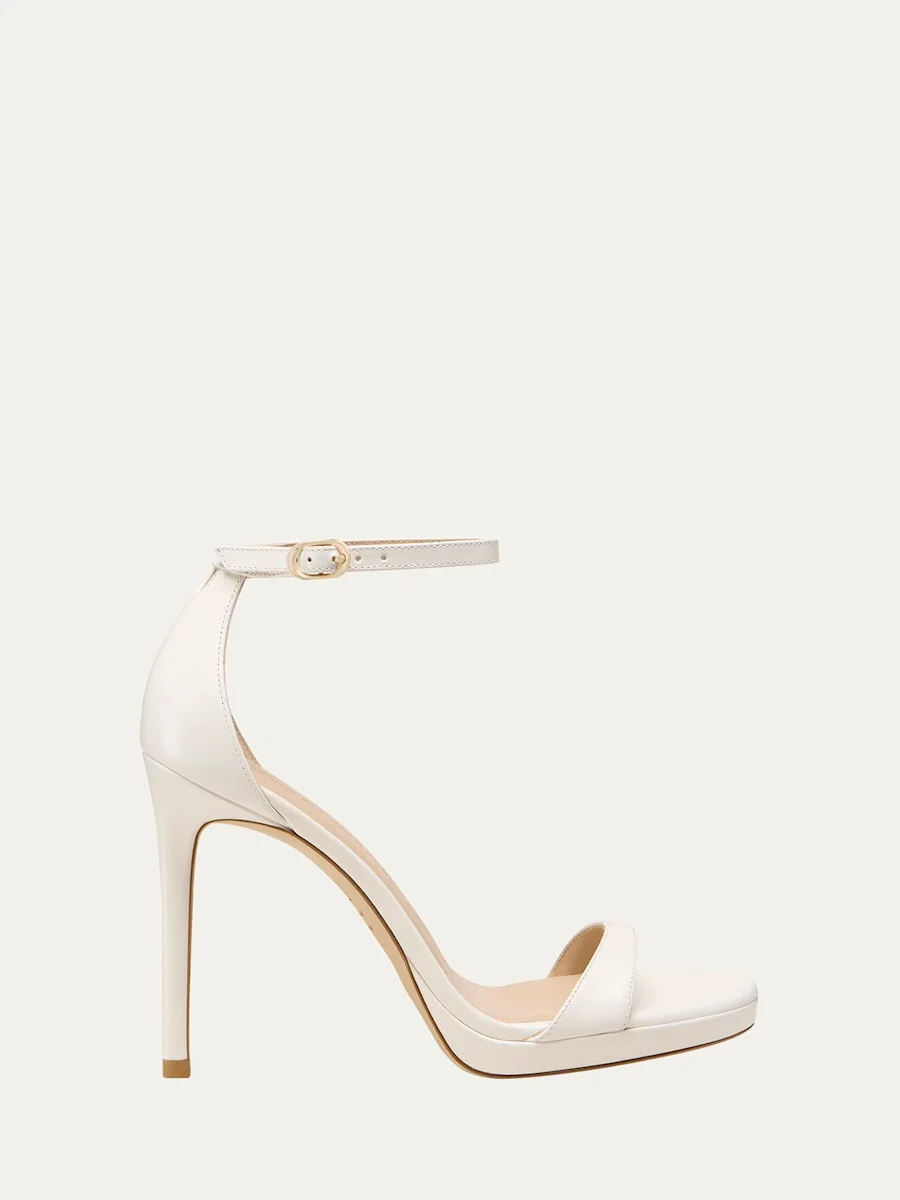 Nudist Patent Ankle-Strap Platform Sandals - 1