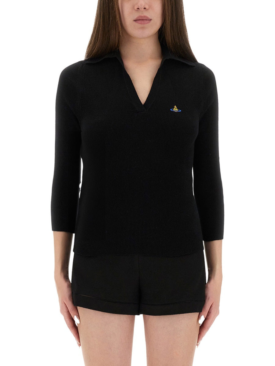 Vivienne Westwood Women Polo Shirt "Navy" - 3