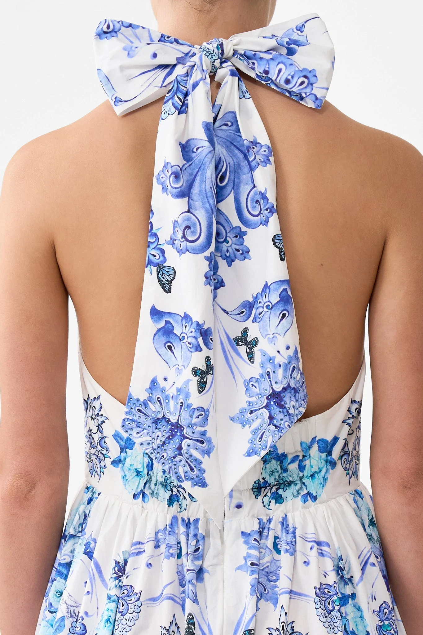CAMILLA RUFFLE HEM HALTER DRESS - 00038366-ABOULACE | REVERSIBLE