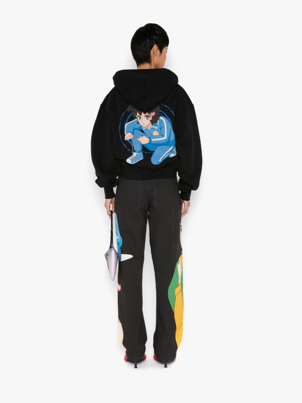 RUN HANY PRINT CROPPED HOODIE - 4