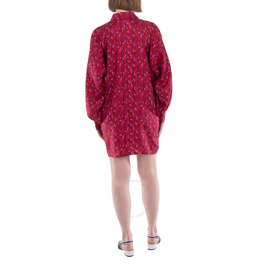 Max Mara Ozio Printed Silk Shirt Dress - 4