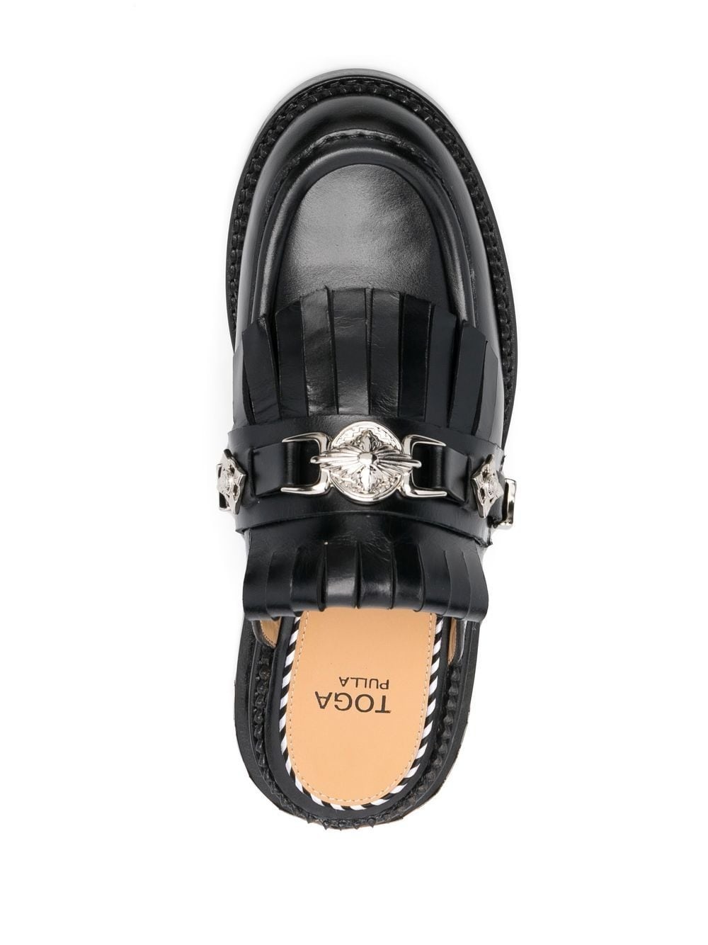 fringed leather slippers - 4