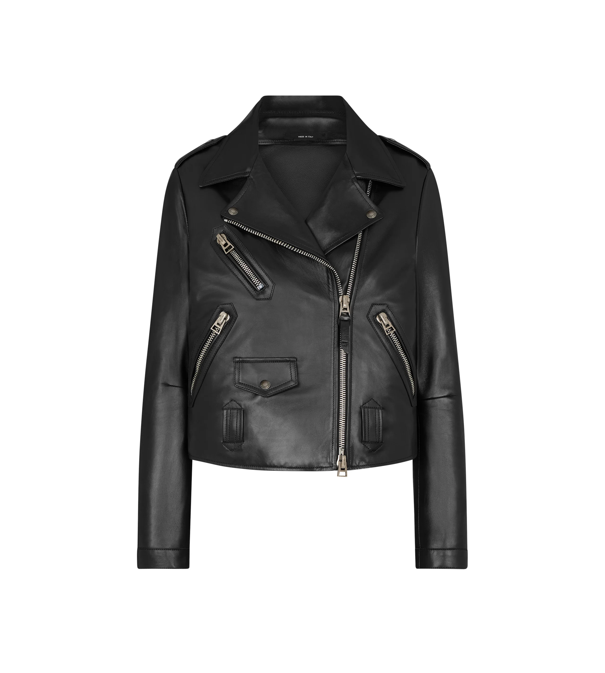ASYMMETRIC LEATHER BIKER JACKET - 1