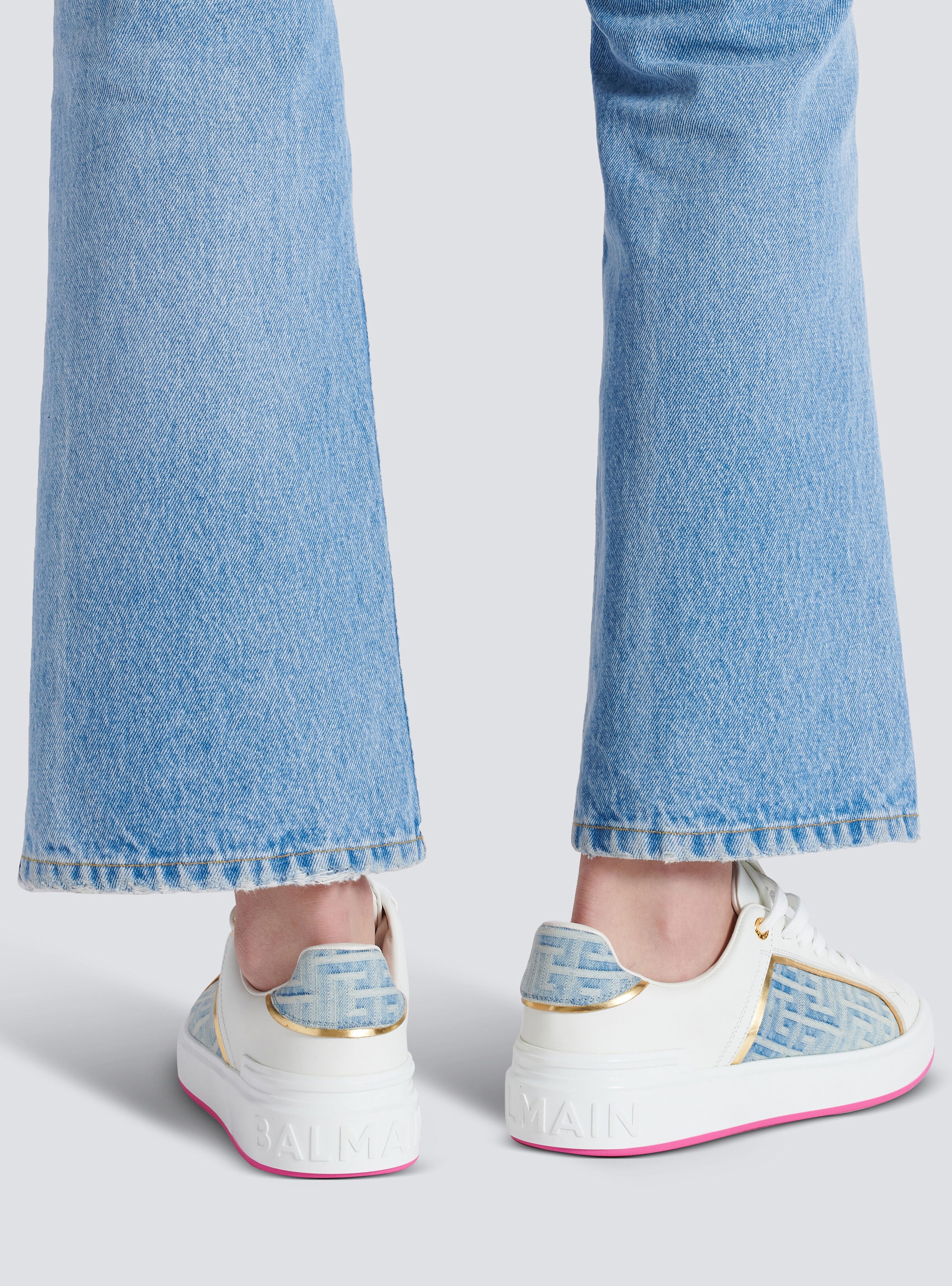 B-Court sneakers in leather and denim - 10