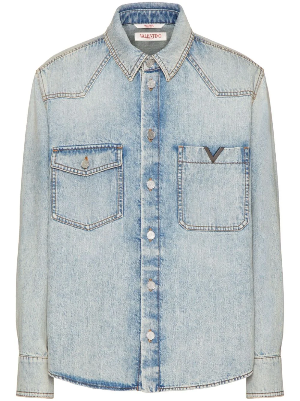 cut-out denim shirt - 1