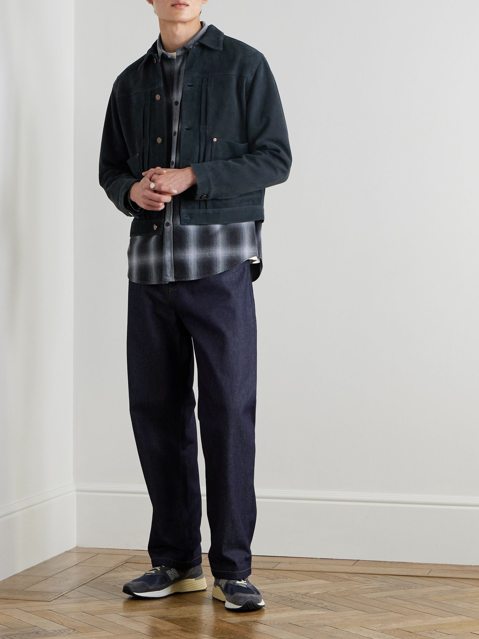 Julian Checked Brushed Cotton-Flannel Shirt Blue - 2