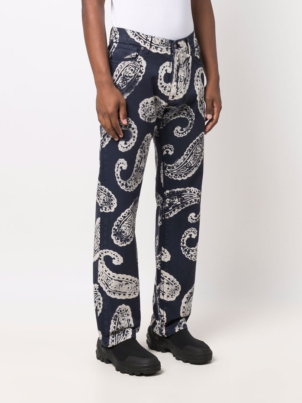 paisley-print straight-leg jeans - 3