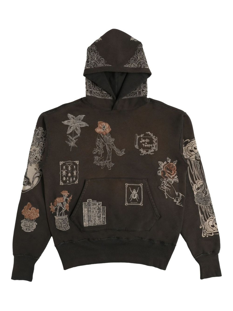 Jardin floral-embroidered hoodie 1