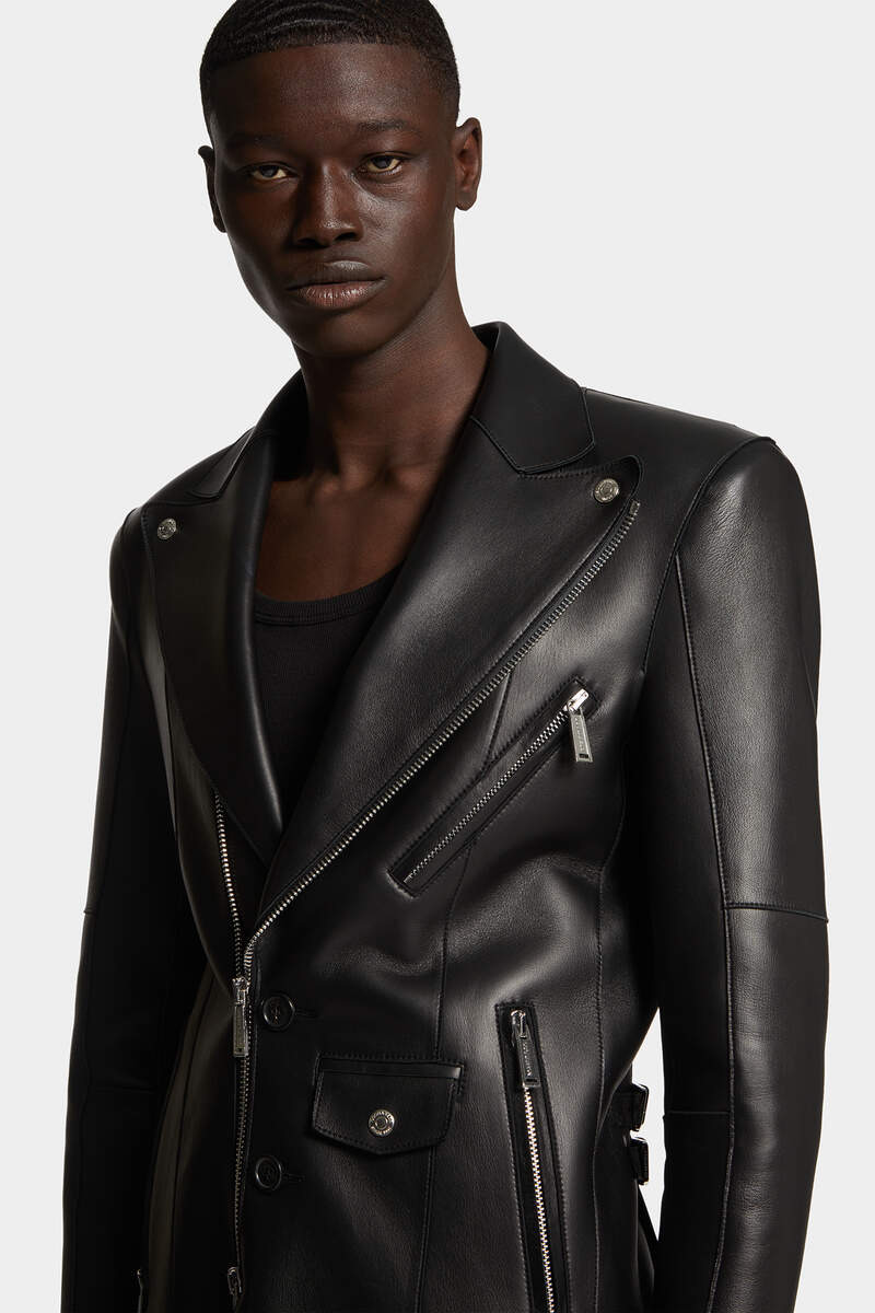 70S LEATHER BIKER BLAZER - 5