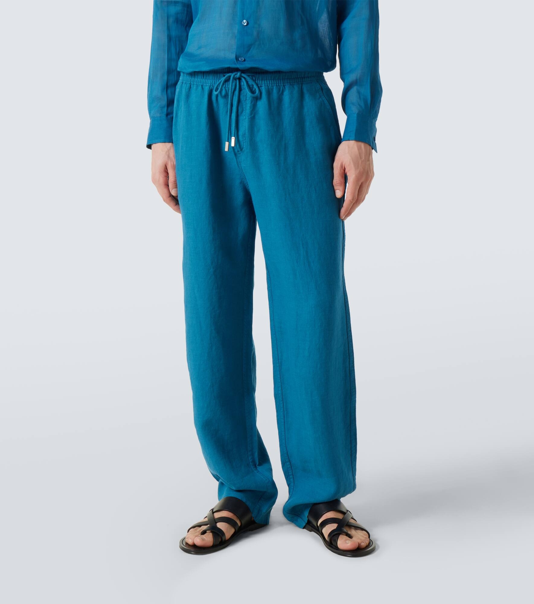 Linen wide-leg pants - 3