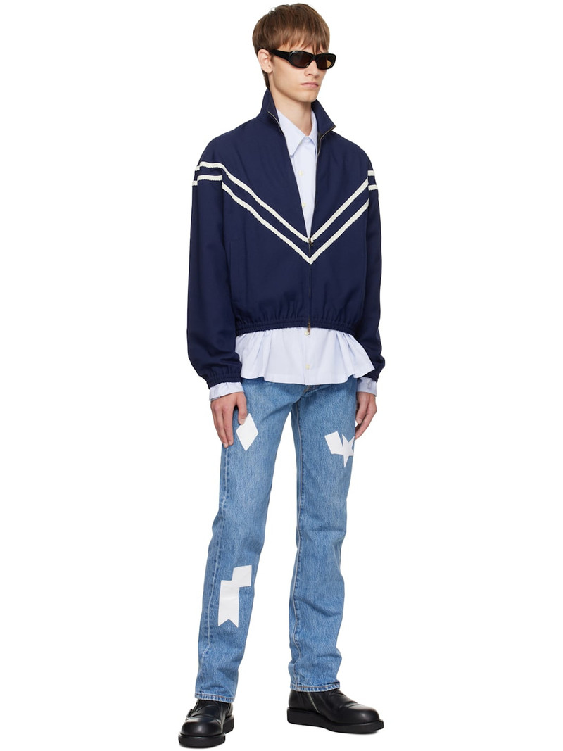 STEFAN COOKE Navy Pinking Corded Jacket outlook