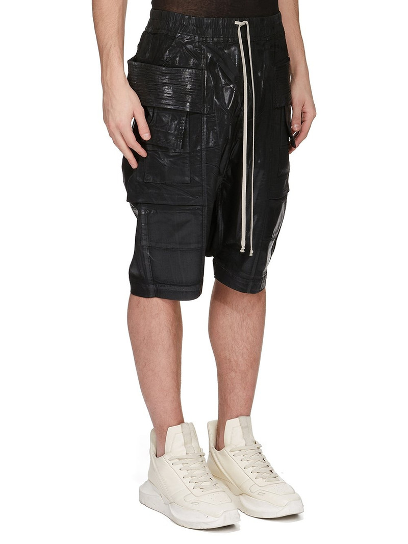 Black Hollywood Creatch Cargo Pods Denim Shorts 2