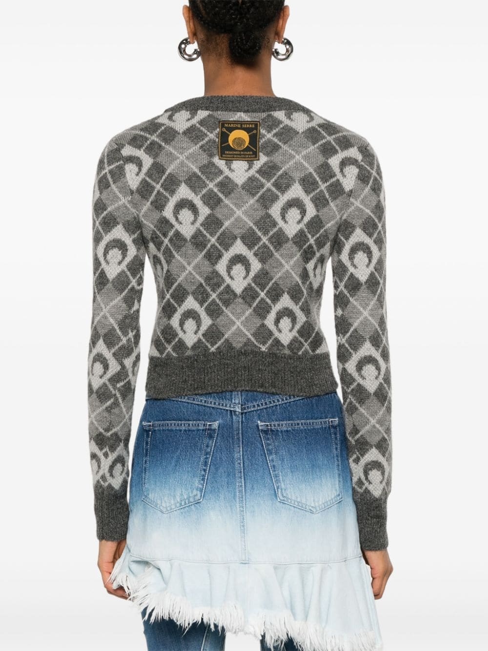 Moon argyle-knit sweater - 4