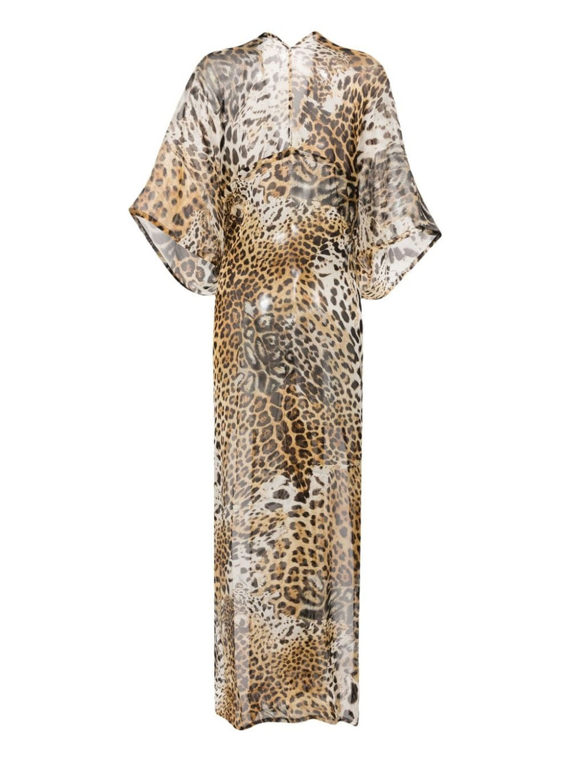 Roberto Cavalli leopard-print silk beach dress outlook