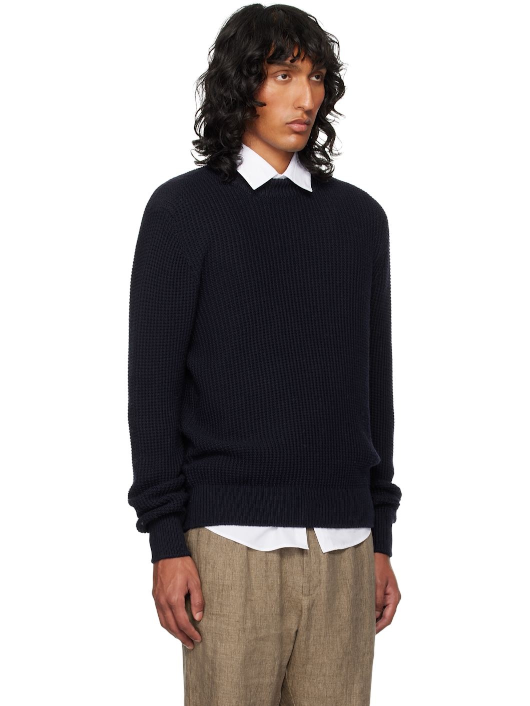 Navy Mariner Mock Neck Sweater - 2