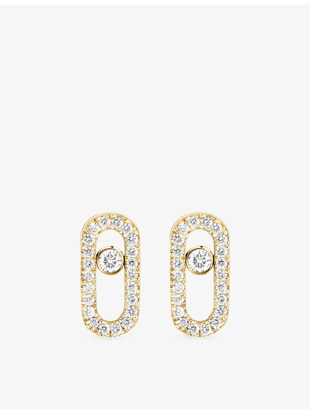 Move Uno 18ct yellow-gold and diamond-set stud earrings - 1