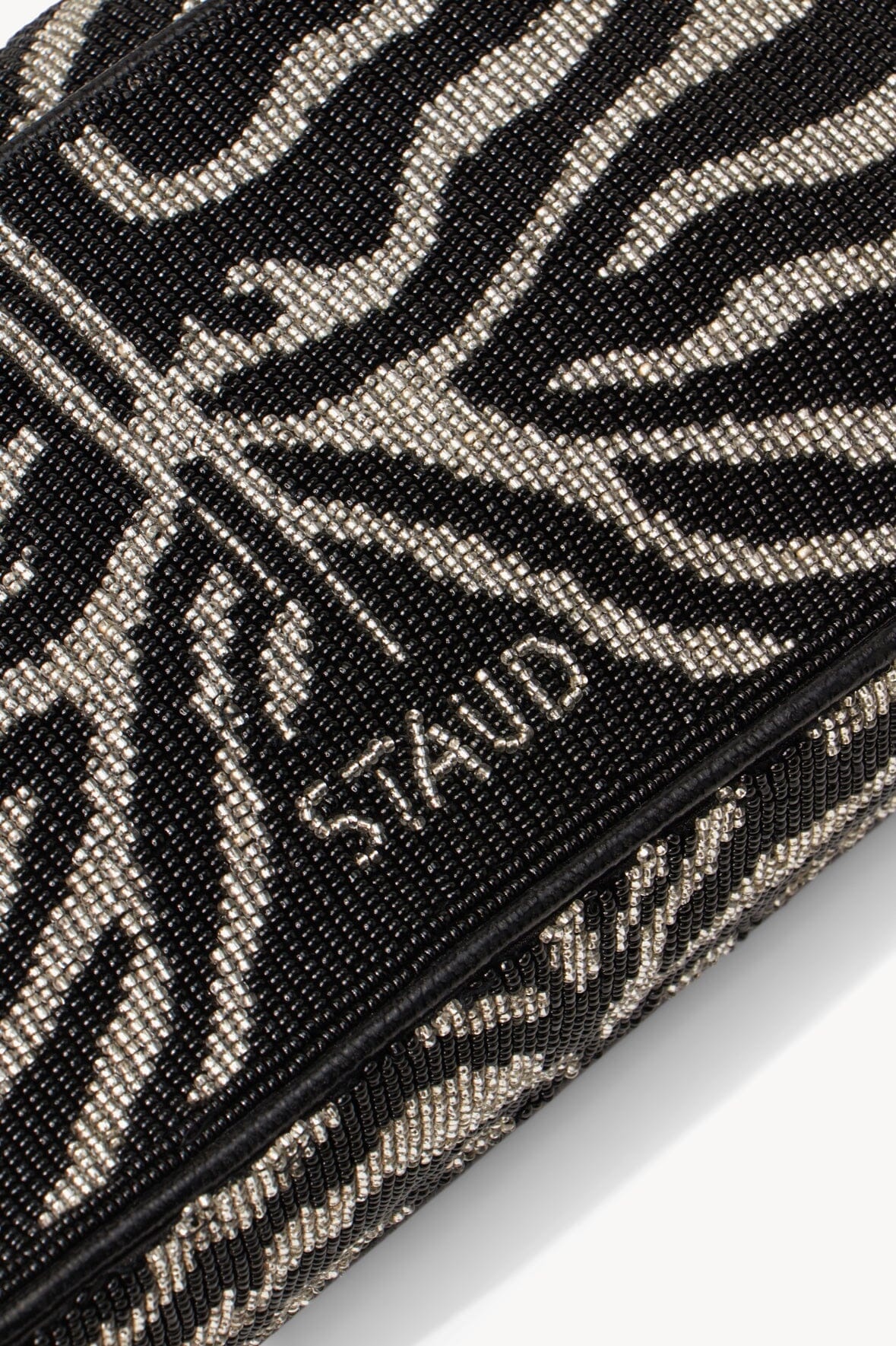 STAUD TOMMY BEADED BAG | BLACK WHITE - 6