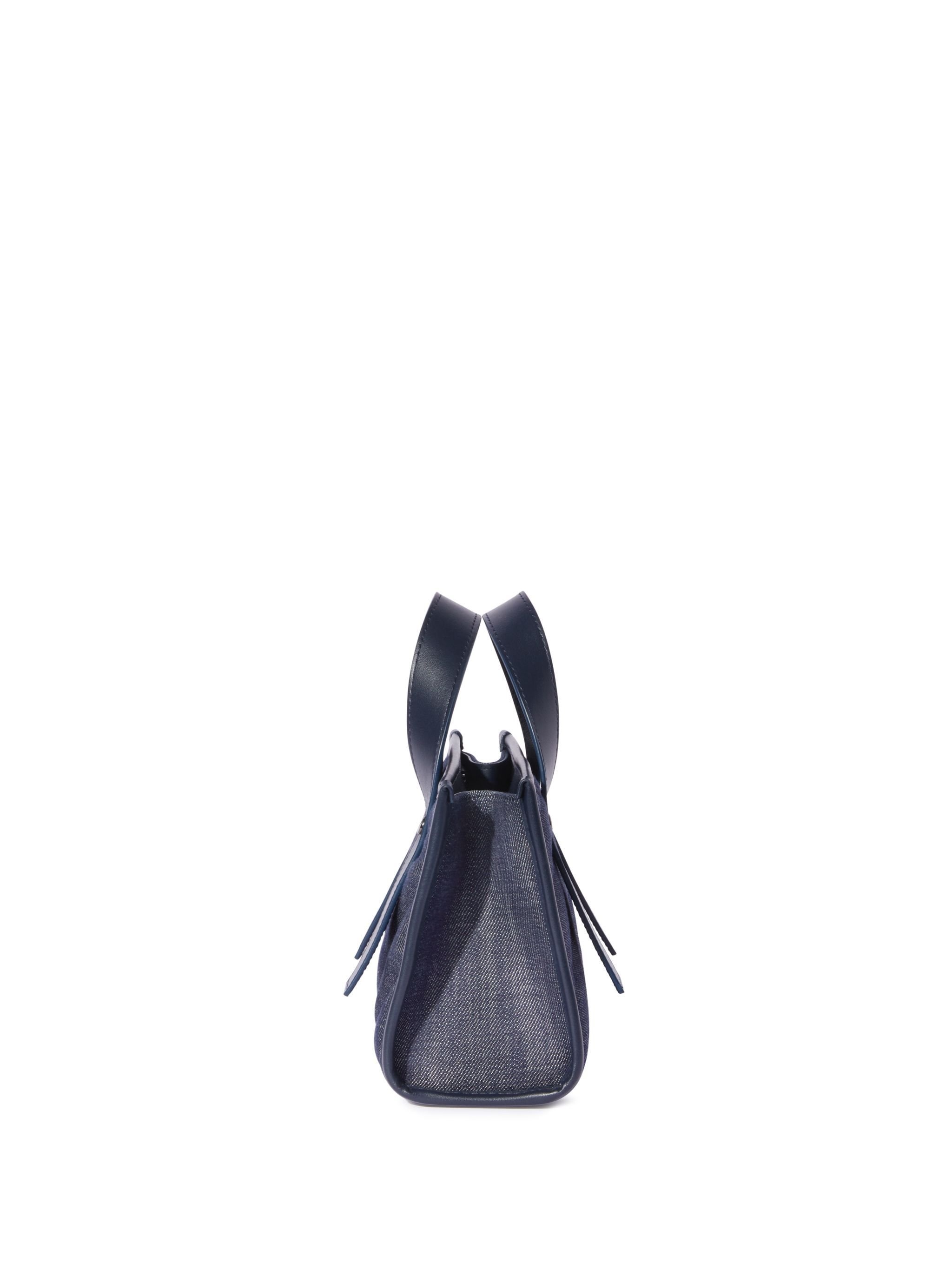 Dark Blue Quilted Denim Tote Bag - 4