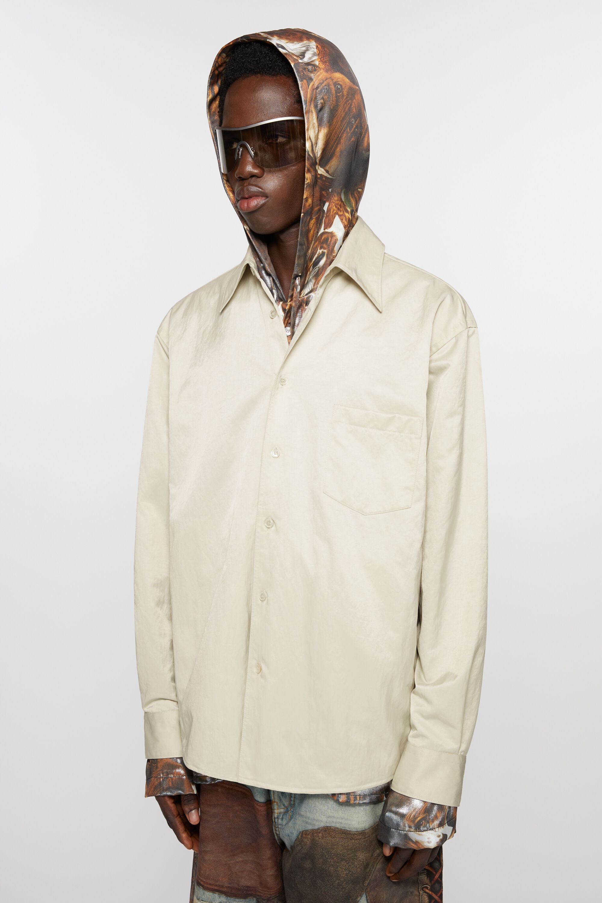 Nylon overshirt - Ivory white - 4