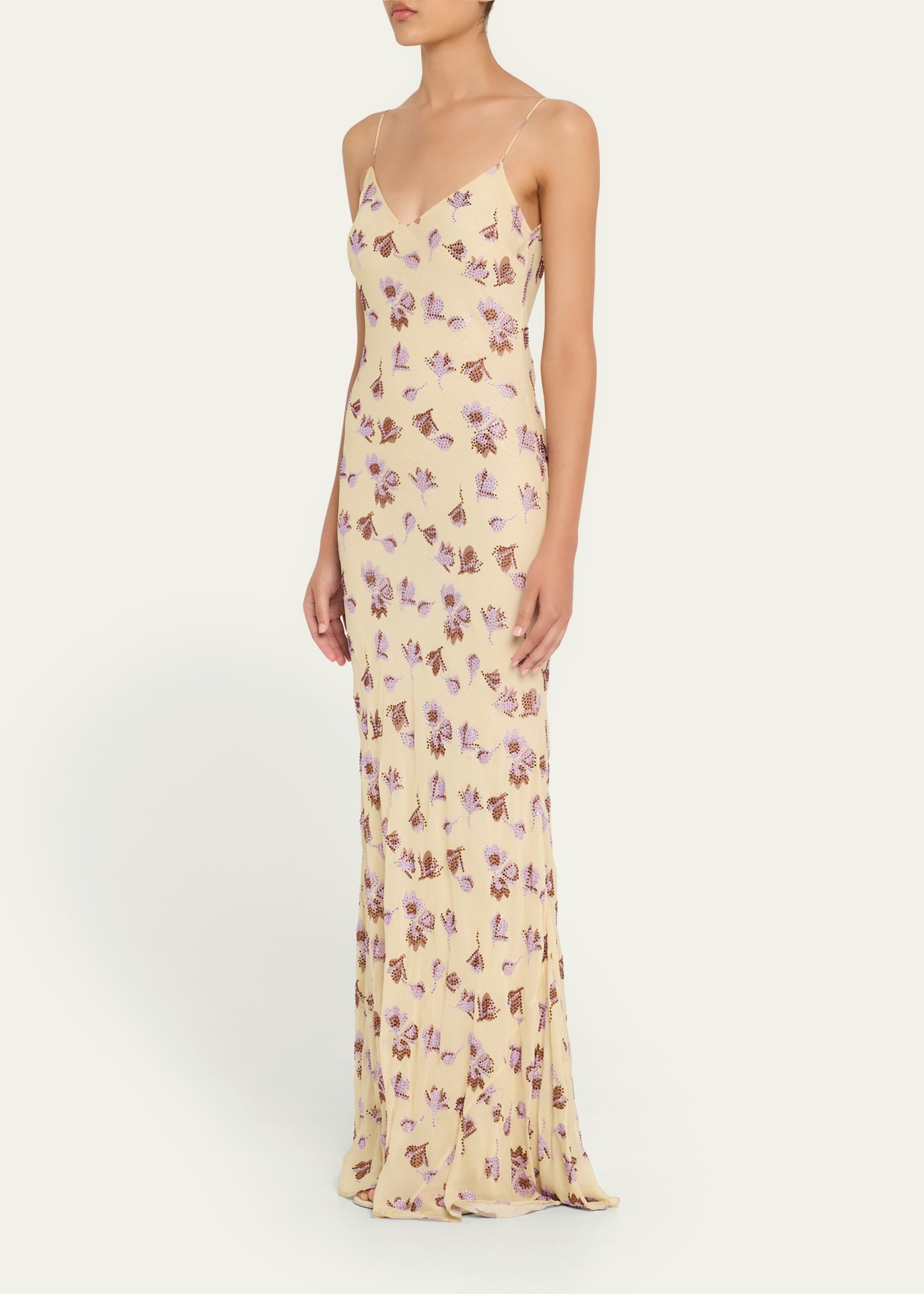 Embellished Floral Maxi Dress - 4
