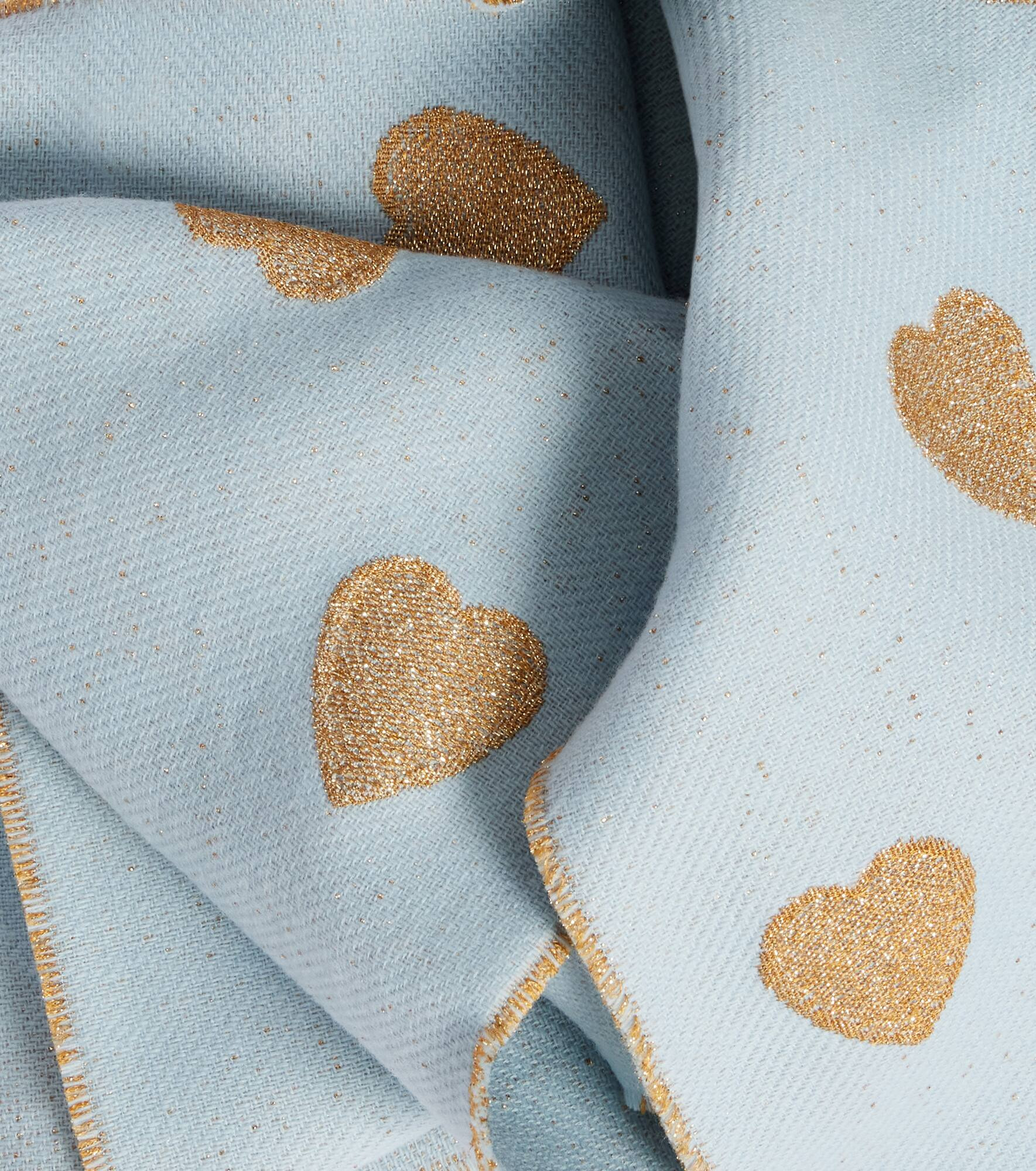 Heart fringed wool-blend scarf - 4