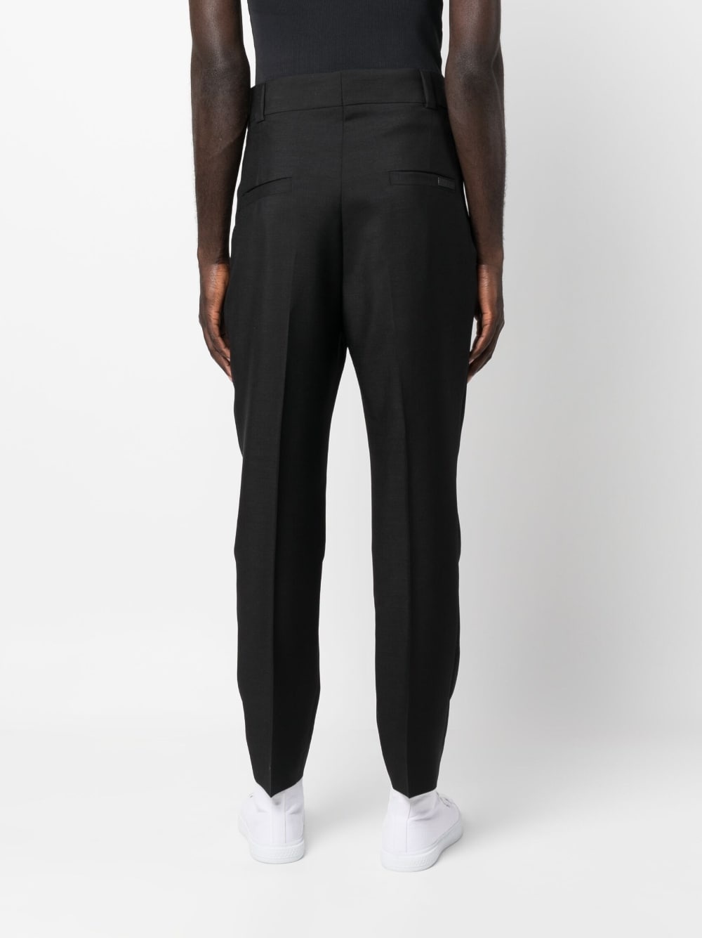 pleated tapered-leg trousers - 4