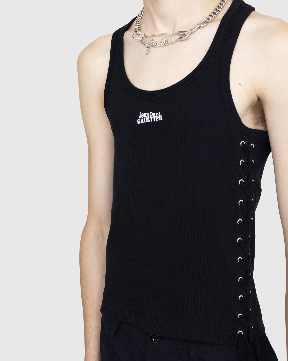 Jean Paul Gaultier – Tanktop With Laced Side Details Black - 4