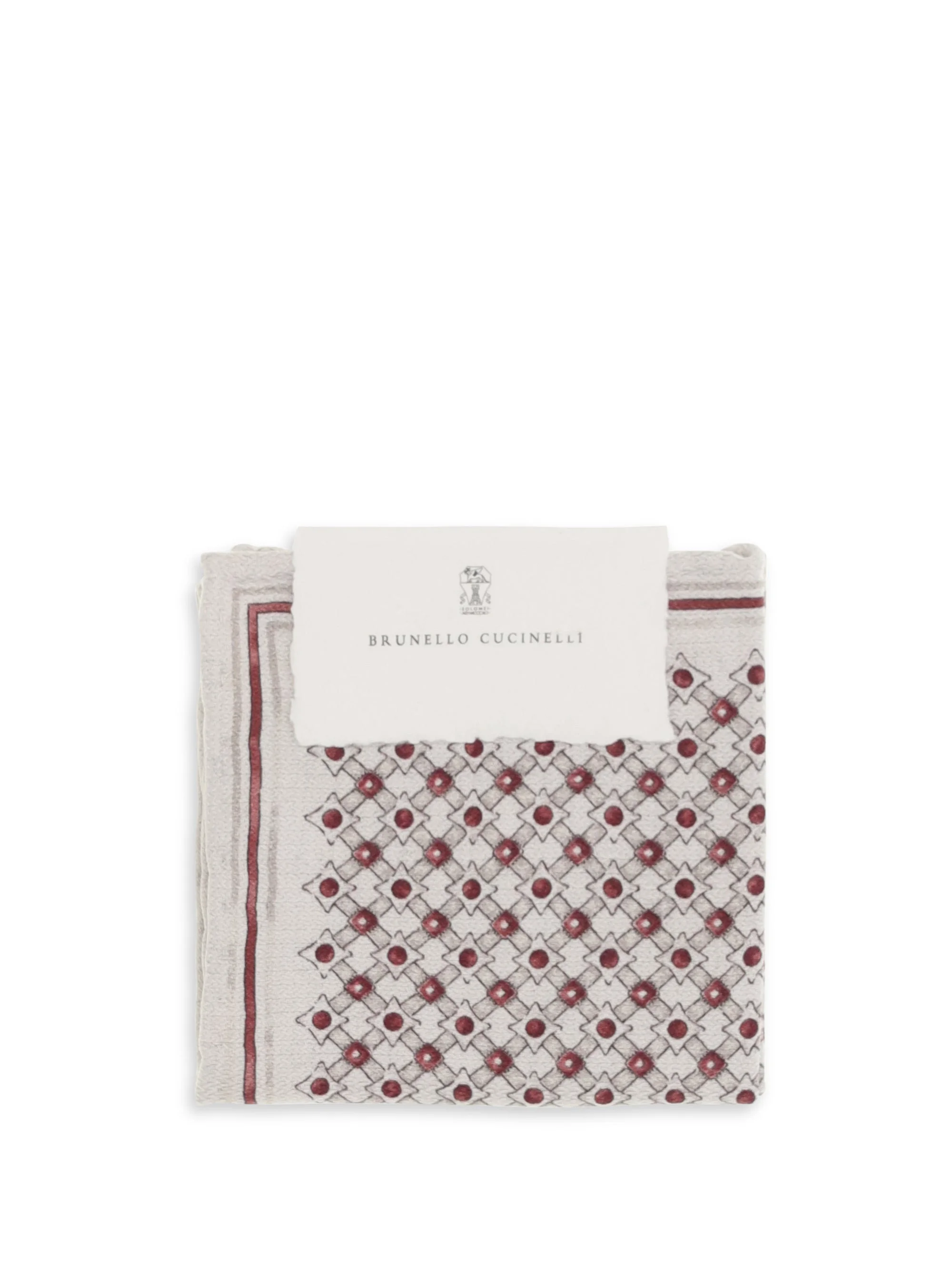 Brunello Cucinelli Silk Pochette With Geometric Pattern - 1