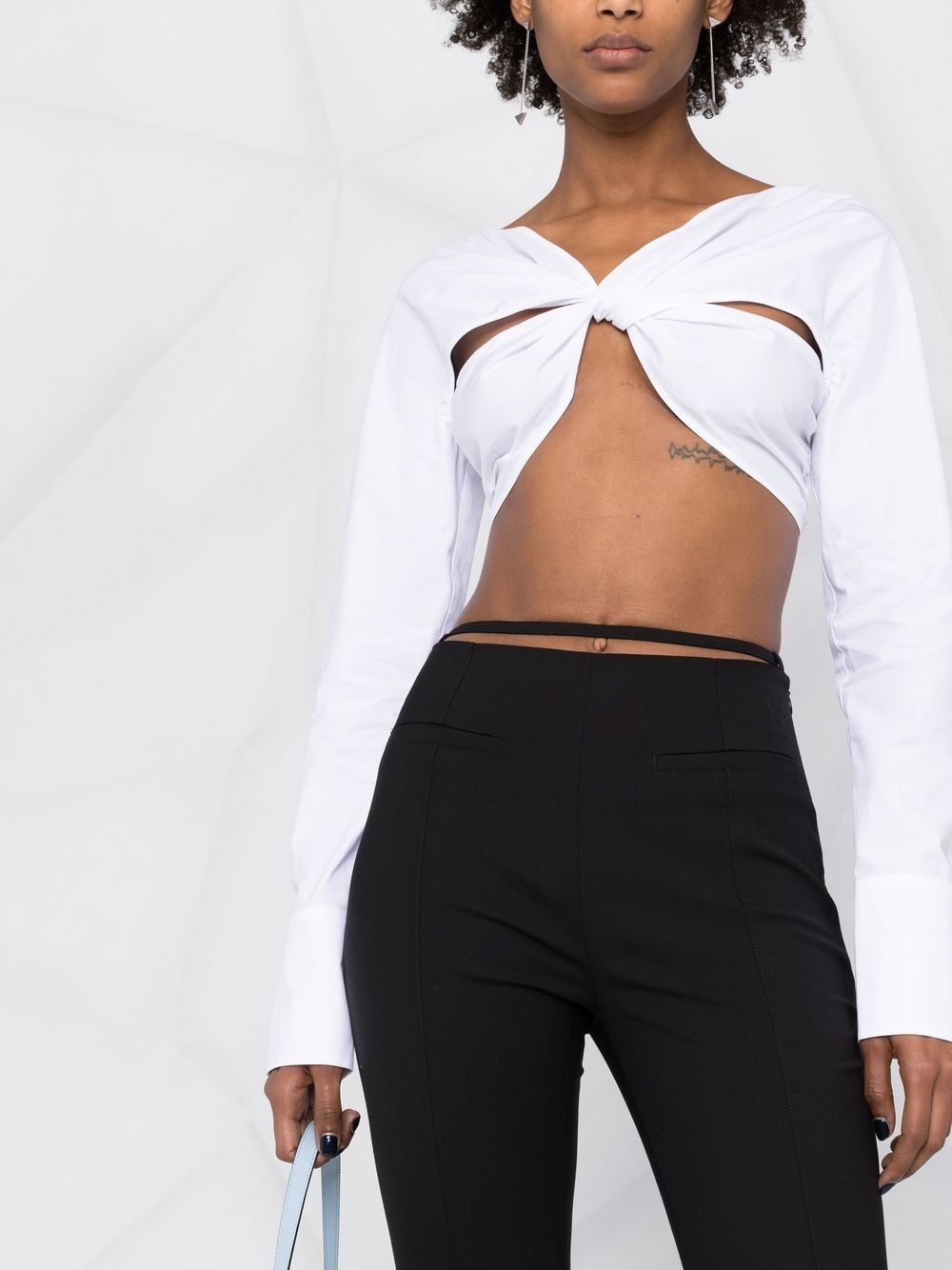 cropped cut-out top - 5