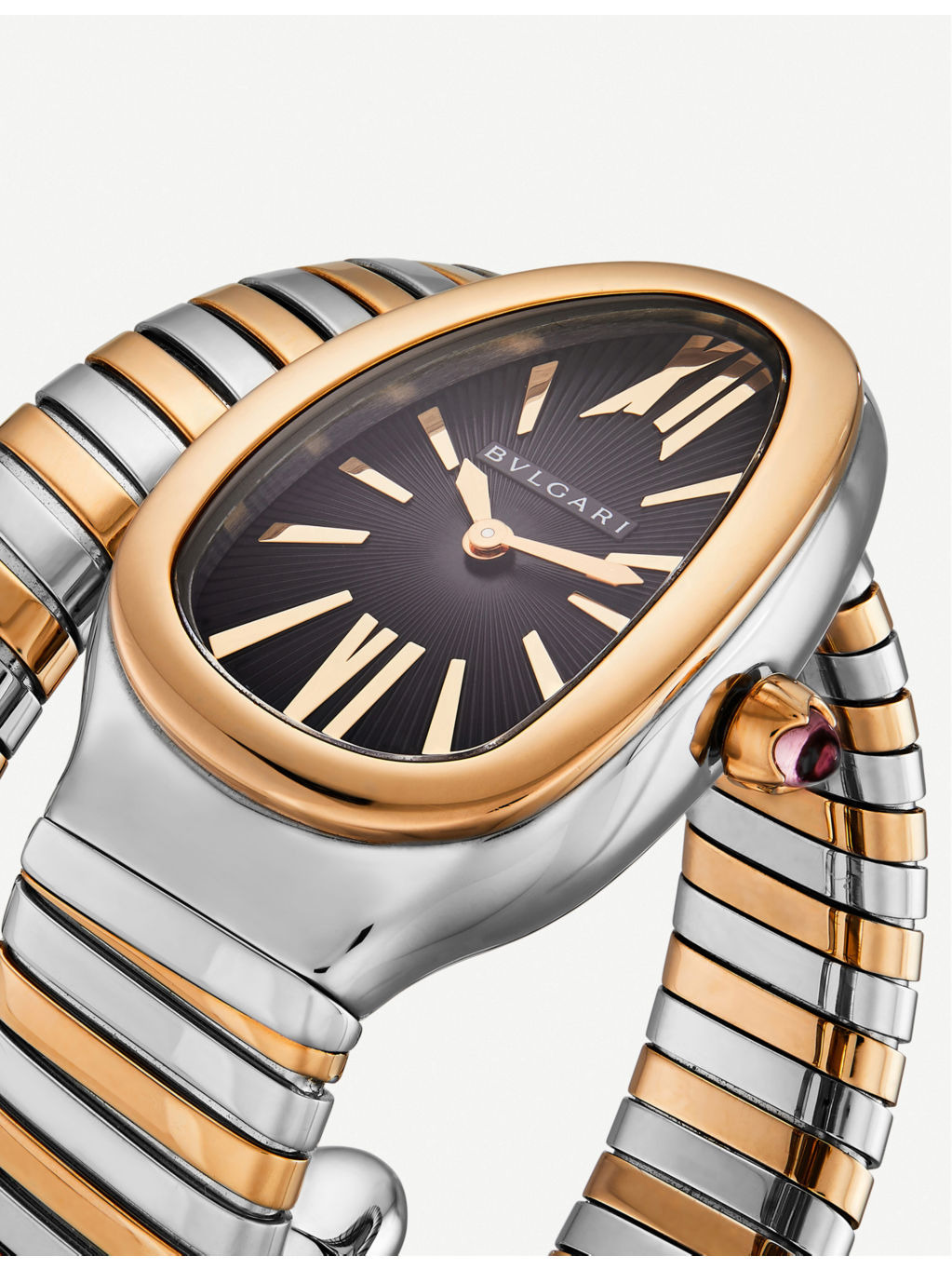 Serpenti 18ct pink-gold and stainless steel watch - 3