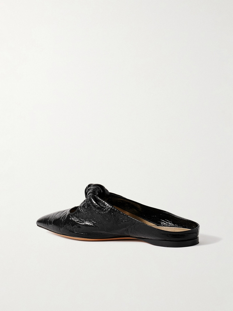 Rowan Knotted Crinkled-leather Mules 3