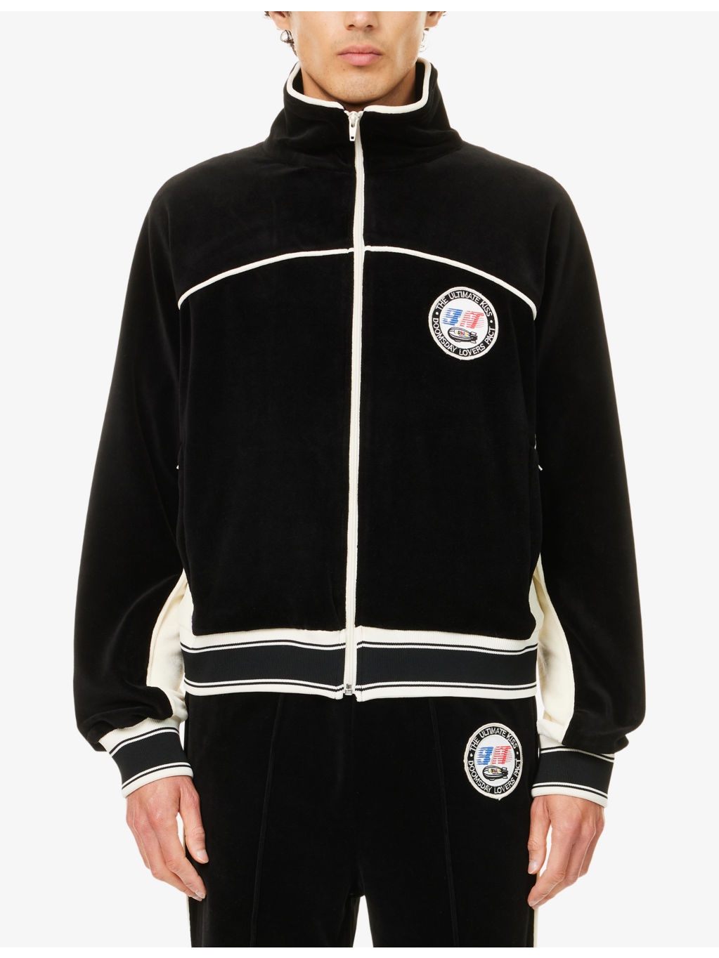 Lastman Embroidered-Patch Velvet Track Jacket - 3