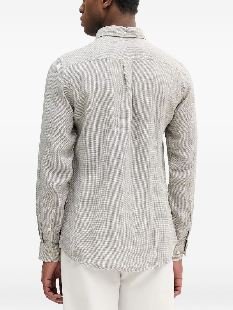 Barbour check-lined linen shirt outlook