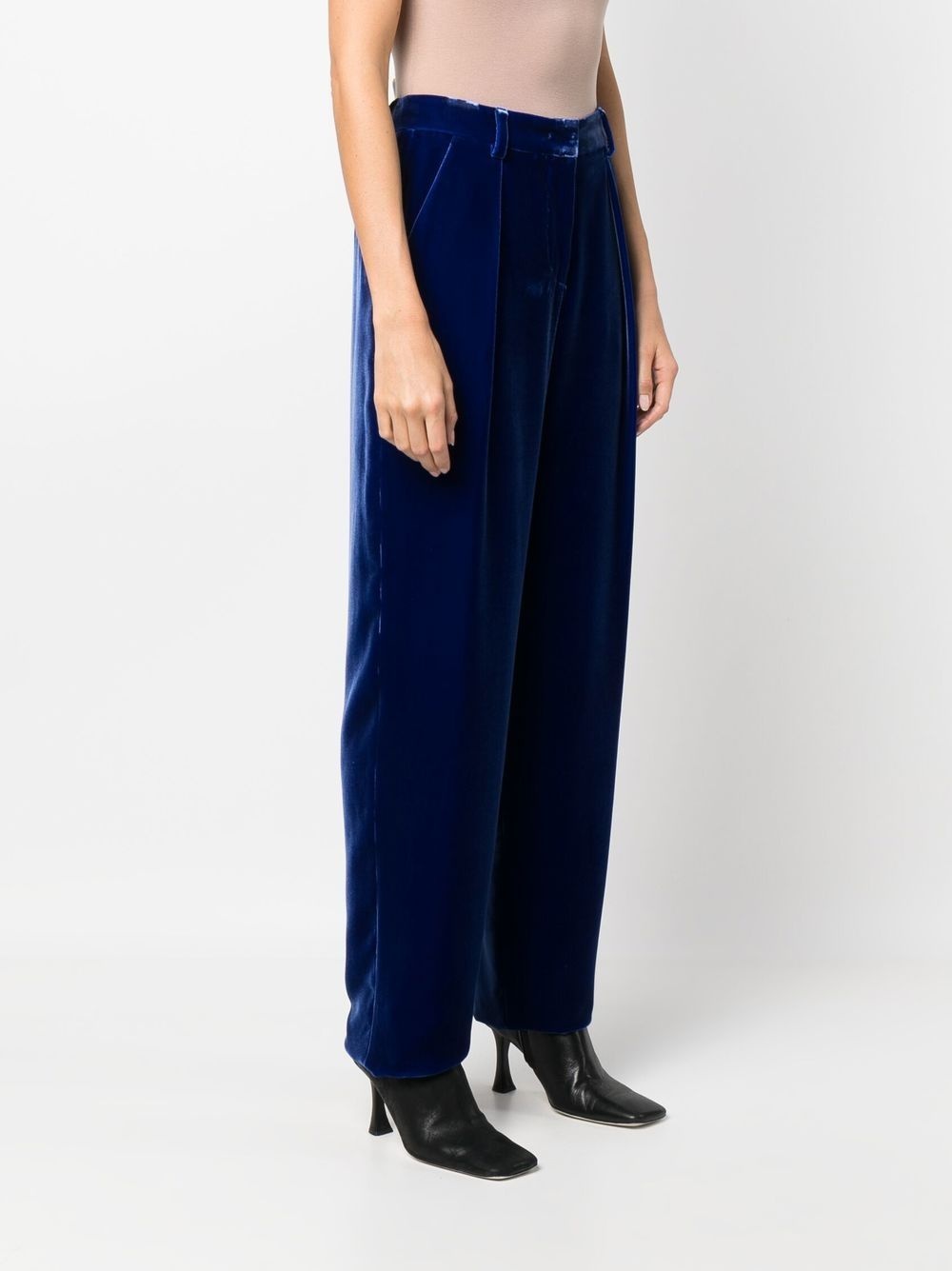 straight-leg velvet trousers - 3