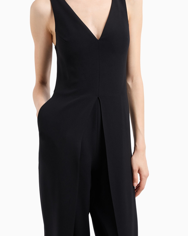 V-neck jumpsuit in technical cady 5