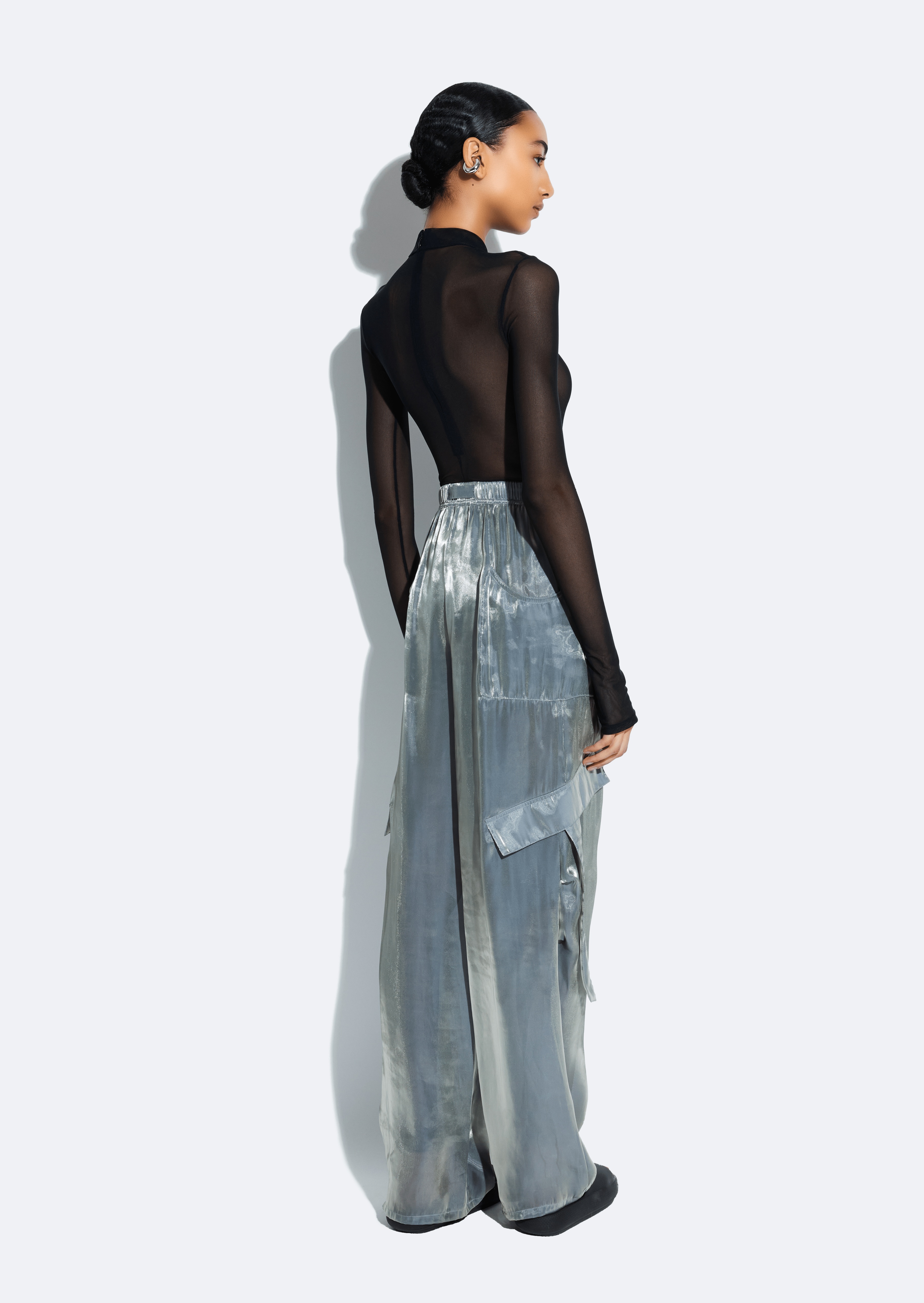 Metallic Organza Utility Pocket Pant - 4