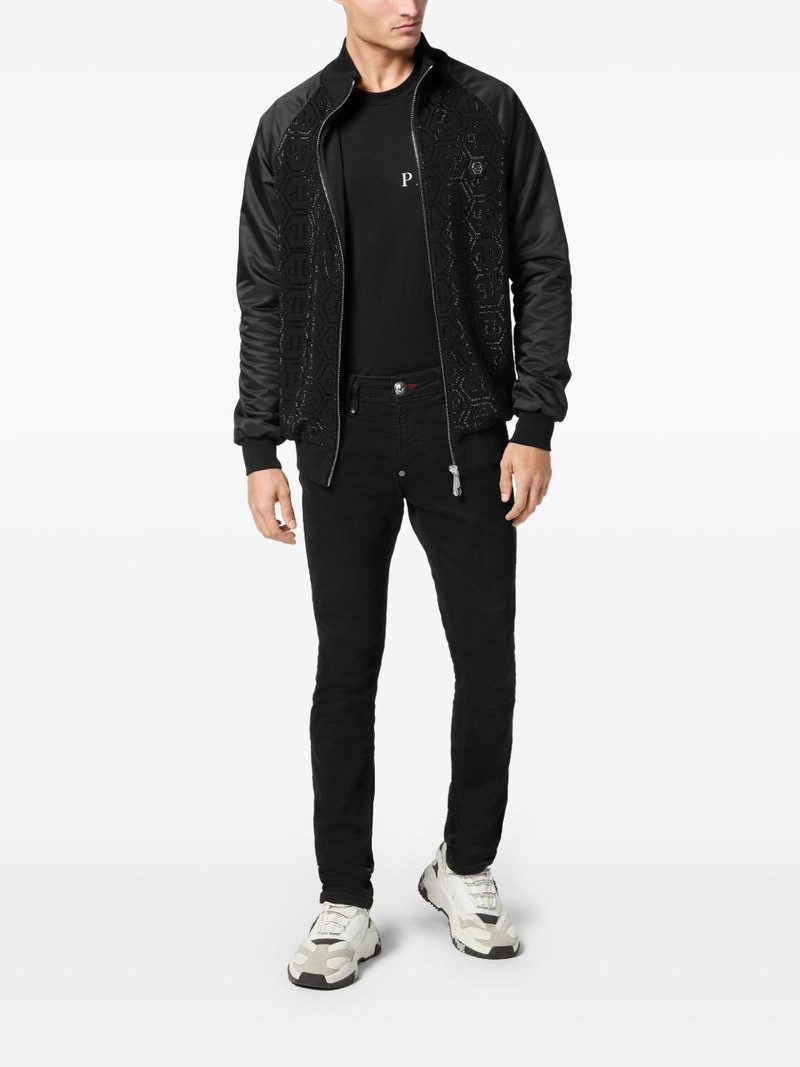 PHILIPP PLEIN logo-patch jacket outlook
