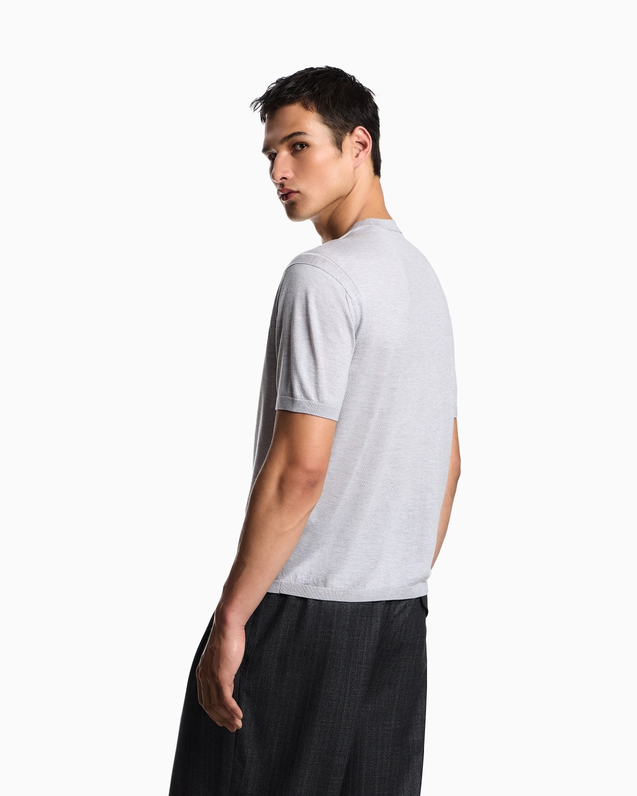 ASV PLAIN-KNIT JUMPER IN A LYOCELL AND WOOL BLEND - 3