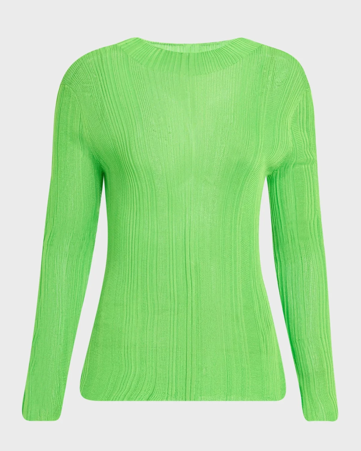 Aveda Mock-Neck Silk Plisse Knit Sweater - 1