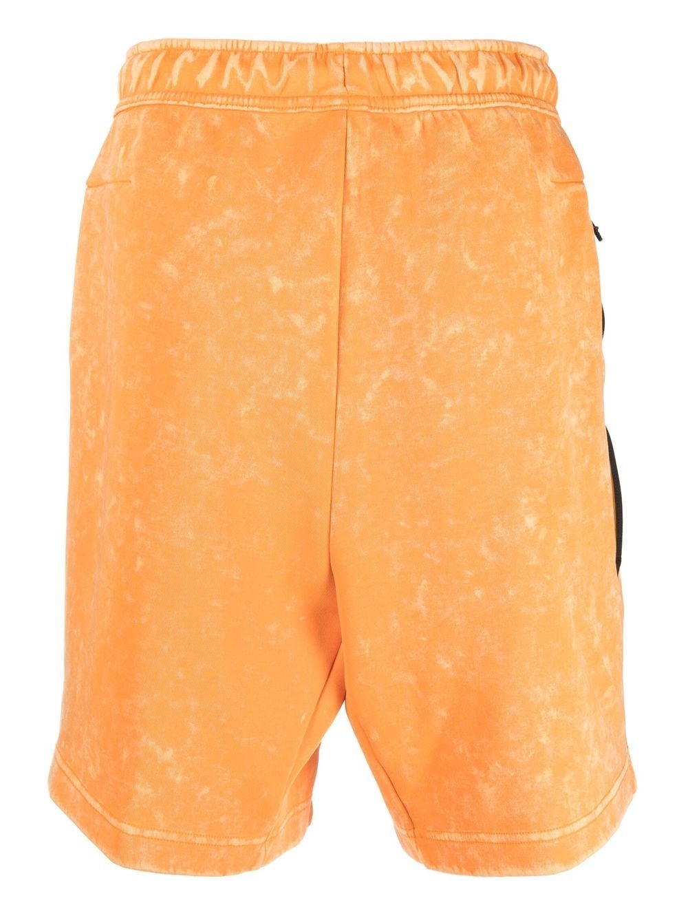 acid-wash drawstring track shorts - 2