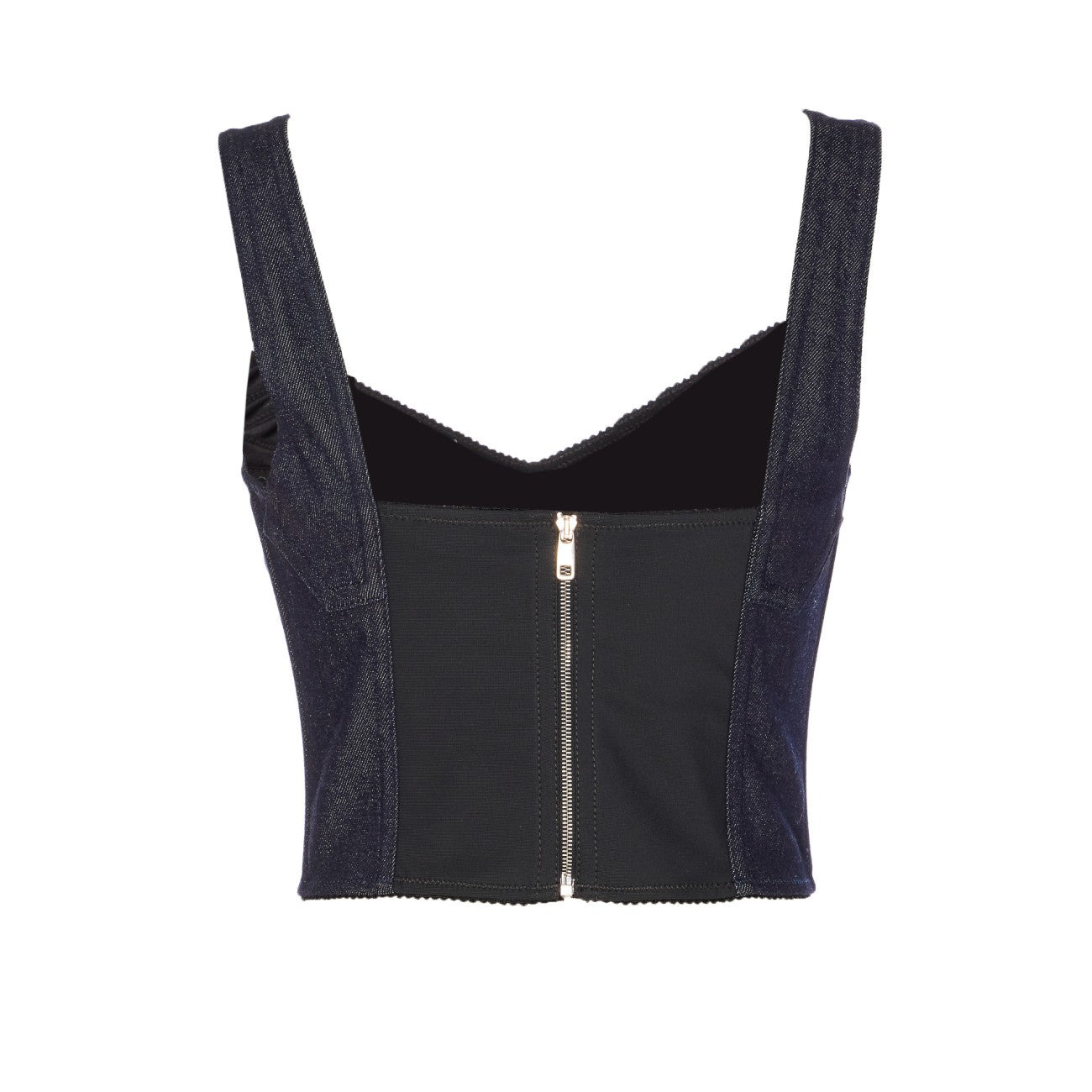 Dolce&Gabbana Women Plaque Logo Denim Corset Top - 2