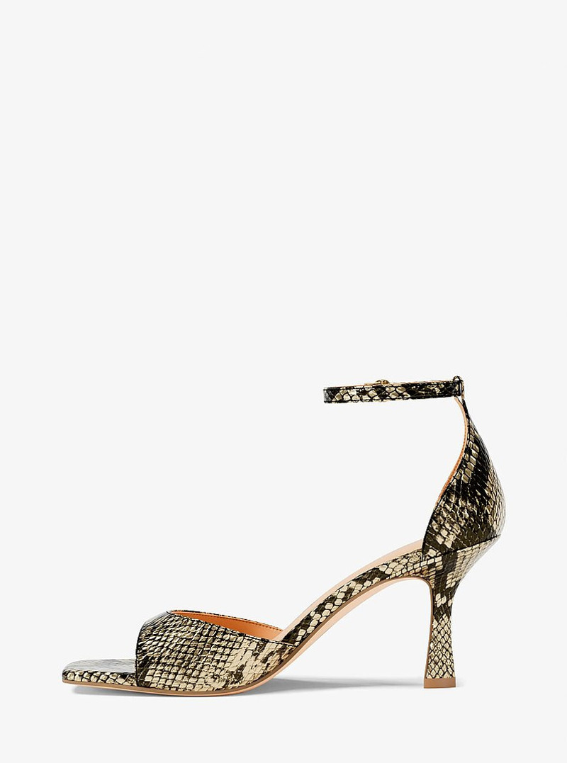 Amali Metallic Snake Embossed Sandal 3