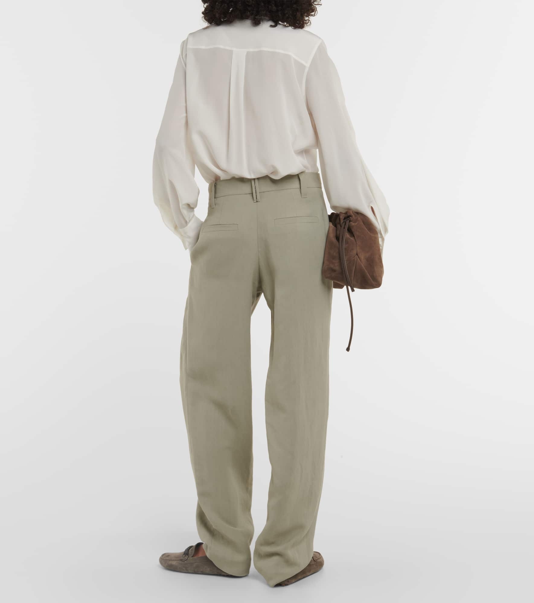 Twill wide-leg pants - 3