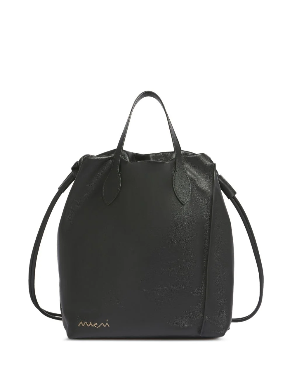 scrunched leather backpack - 1