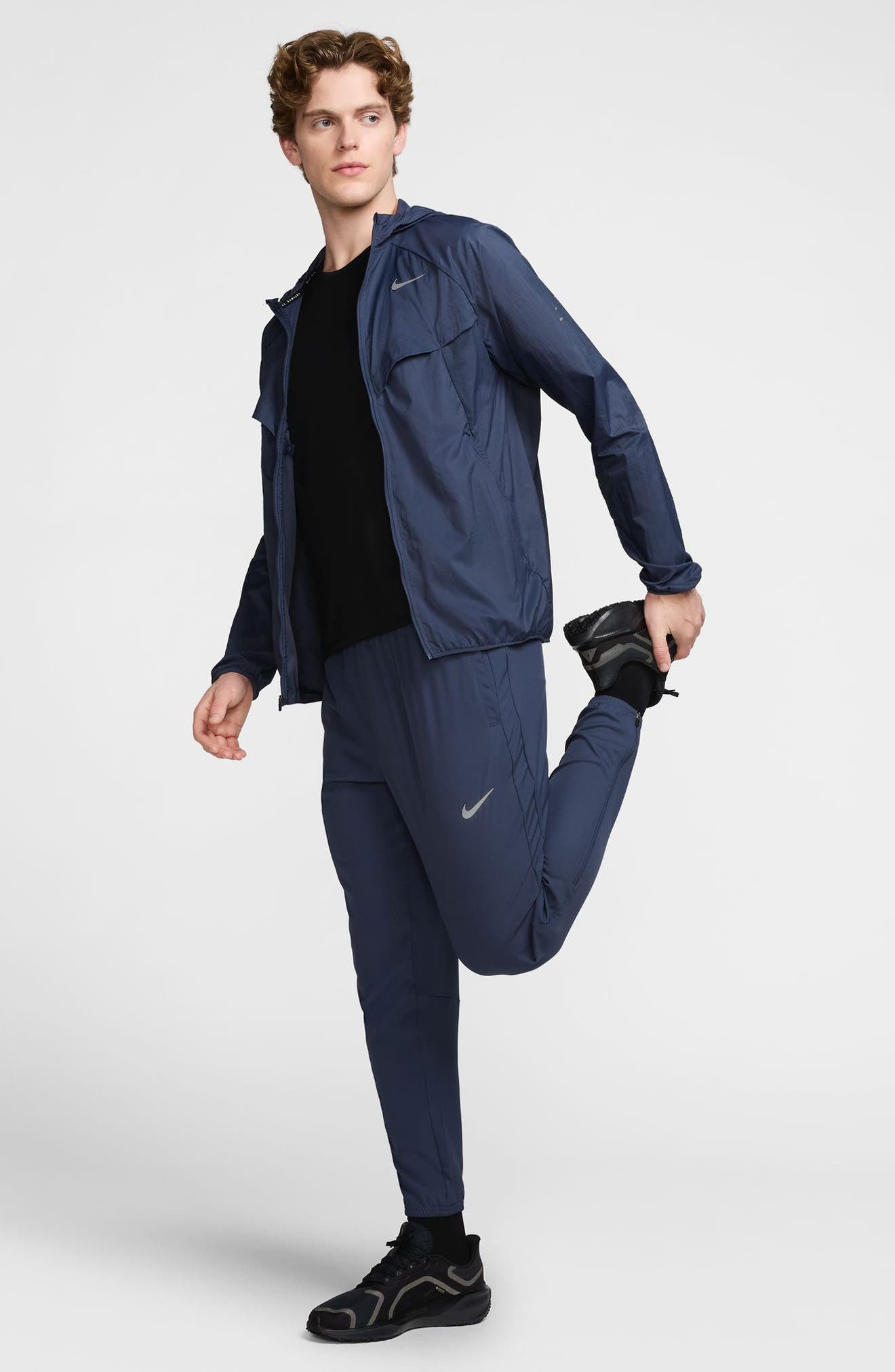 Nike Stride Dri-FIT UV Hooded Running Jacket in Thunder Blue at Nordstrom - 4