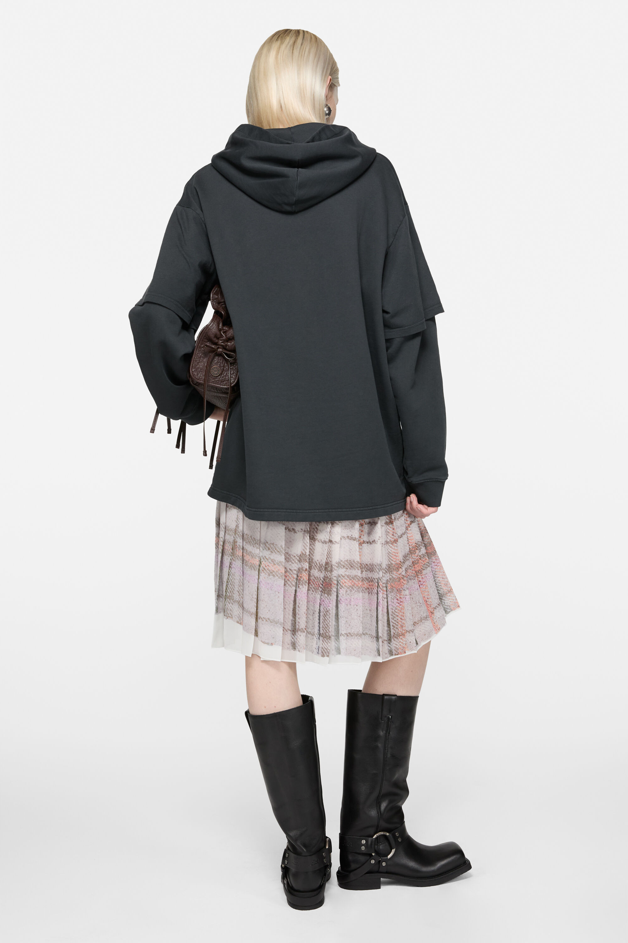 Layered sweatshirt - Black - 3
