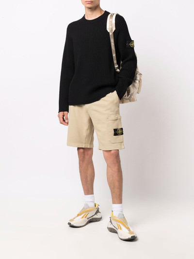 Stone Island Compass-patch sweat shorts outlook