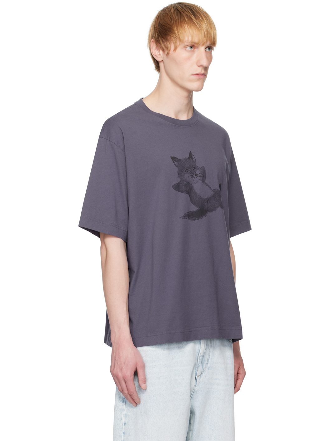 Navy Chillax Print Oversize T-shirt - 2