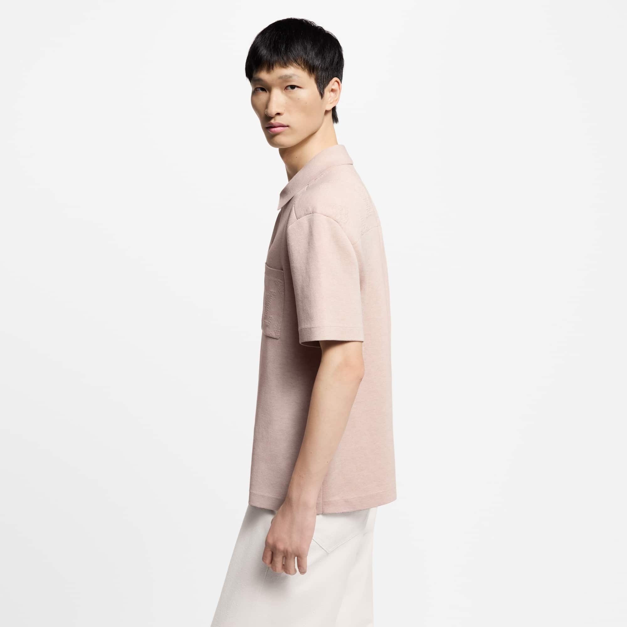 Monogram Embossed Short-Sleeved Knit Shirt - 5