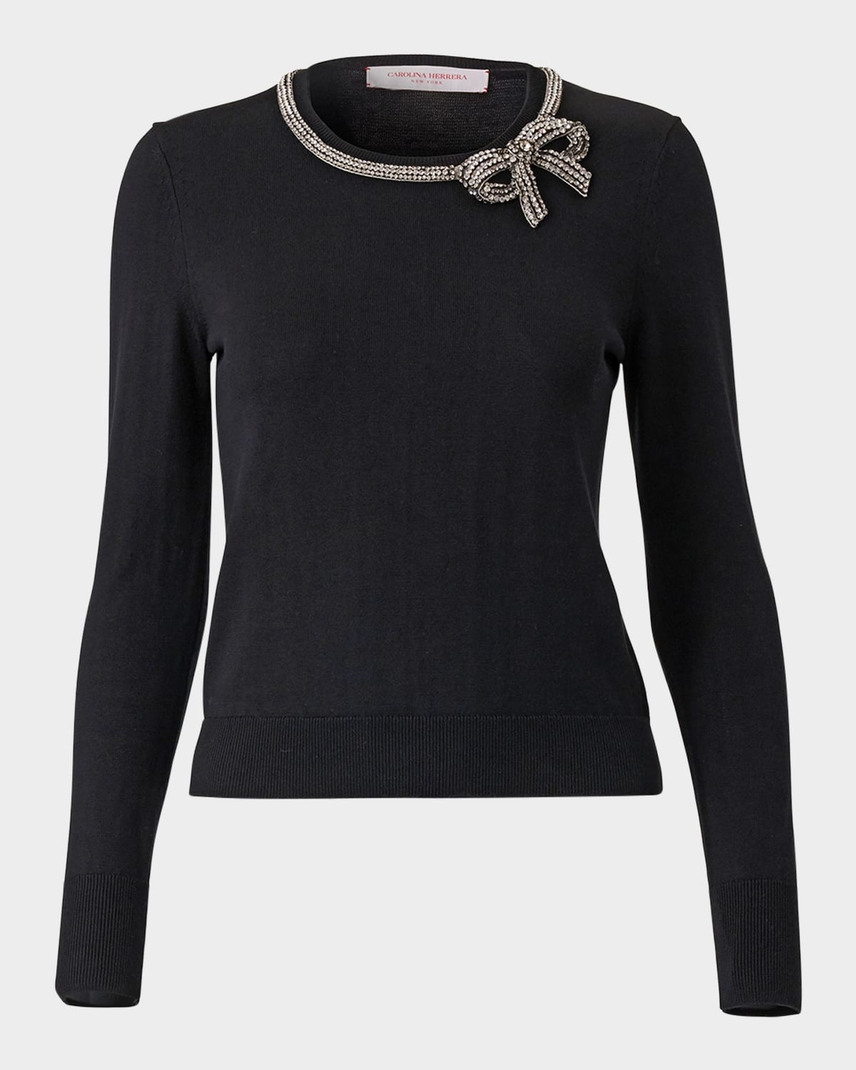 Emb Ls Cn Sweater - 1